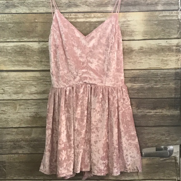 Light Pink Velvet Cocktail Dress - Picture 6 of 8