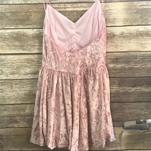 Light Pink Velvet Cocktail Dress - Picture 7 of 8