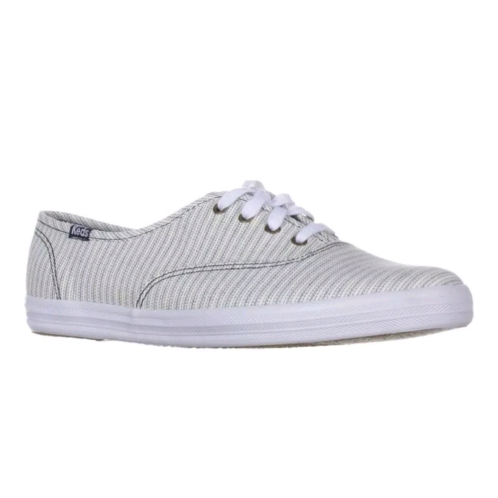 Keds Railroad Stripe Lt Blue Fashion Sneaker Sz 7