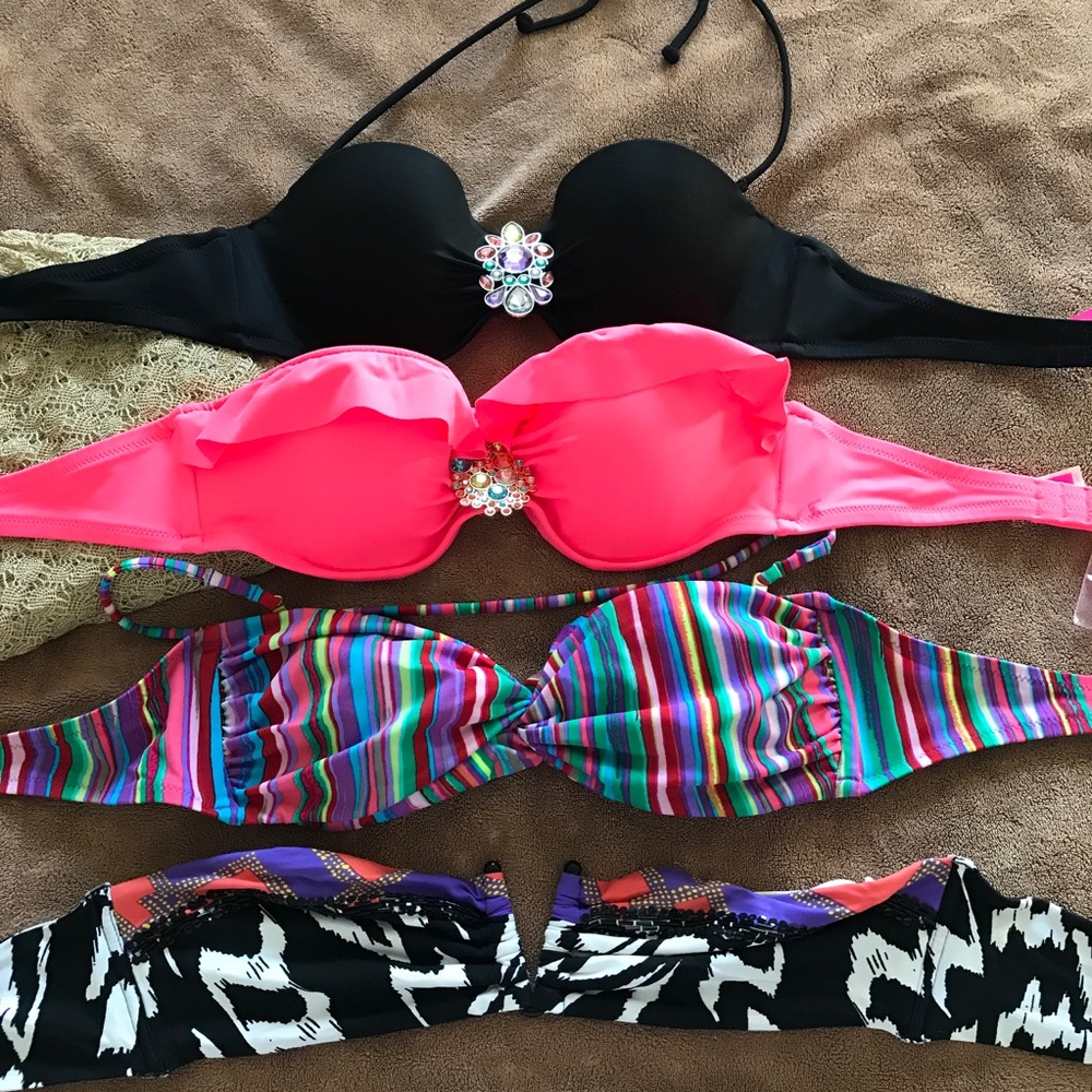 4 Victoria's Secret bathing suit tops & cover up