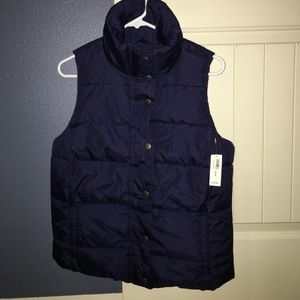 Brand new navy blue puffy vest