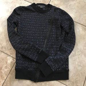 navy blue and silver armani sweater