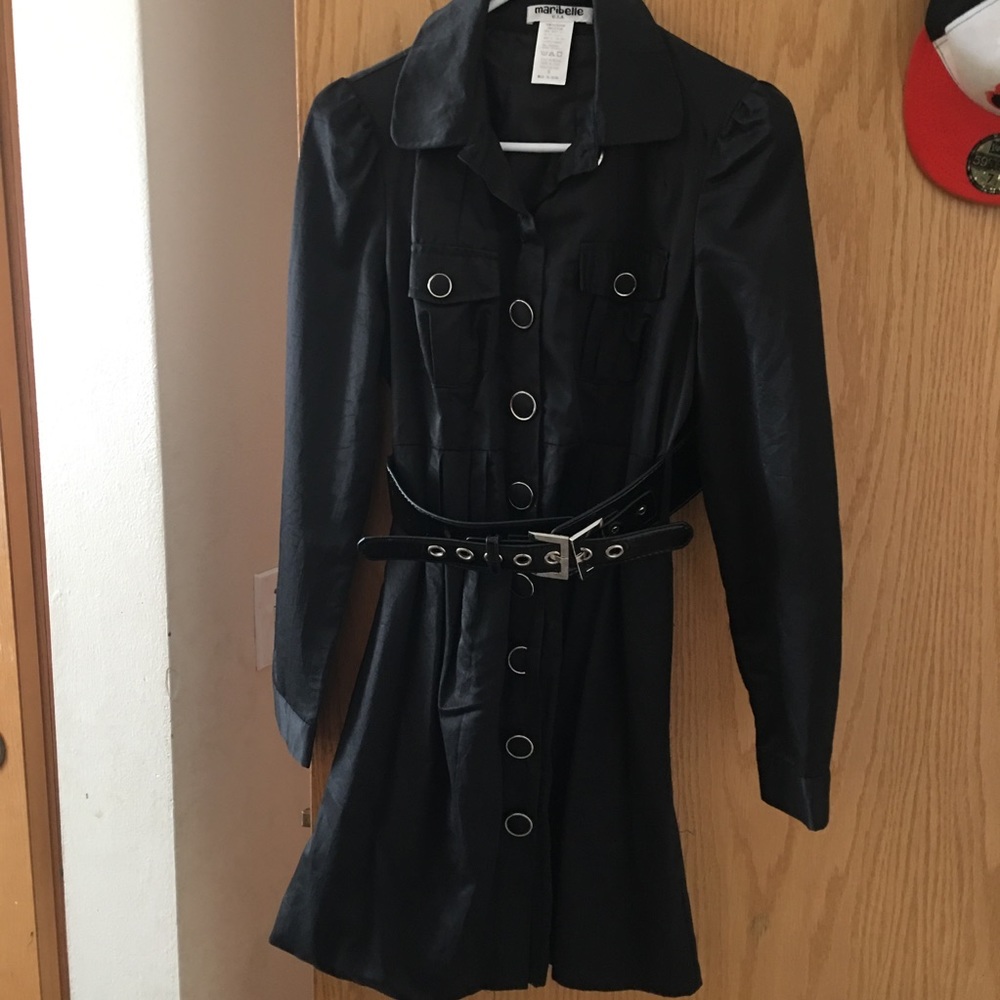 Black button up dress