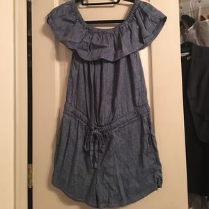 Romper with ruffle collar