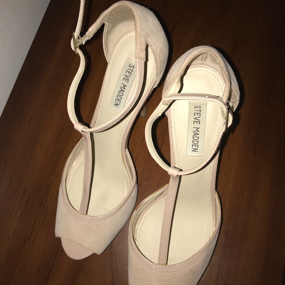 Steve Madden Hidden Platform Classy T-Strap Heels! - image 5