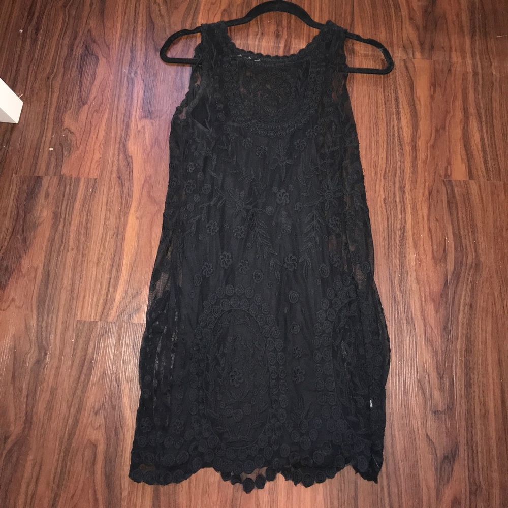 Black free people lace dress with slip