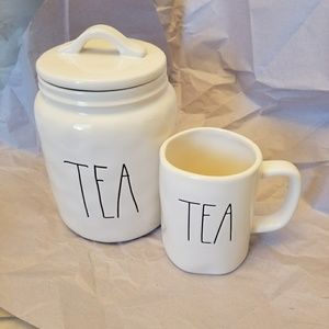 Rae Dunn Tea canister and mug bundle