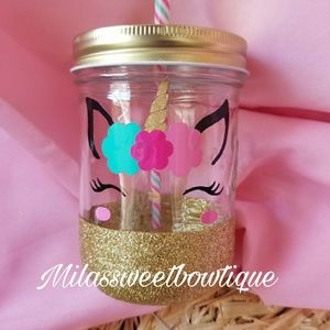 Unicorn mason jar