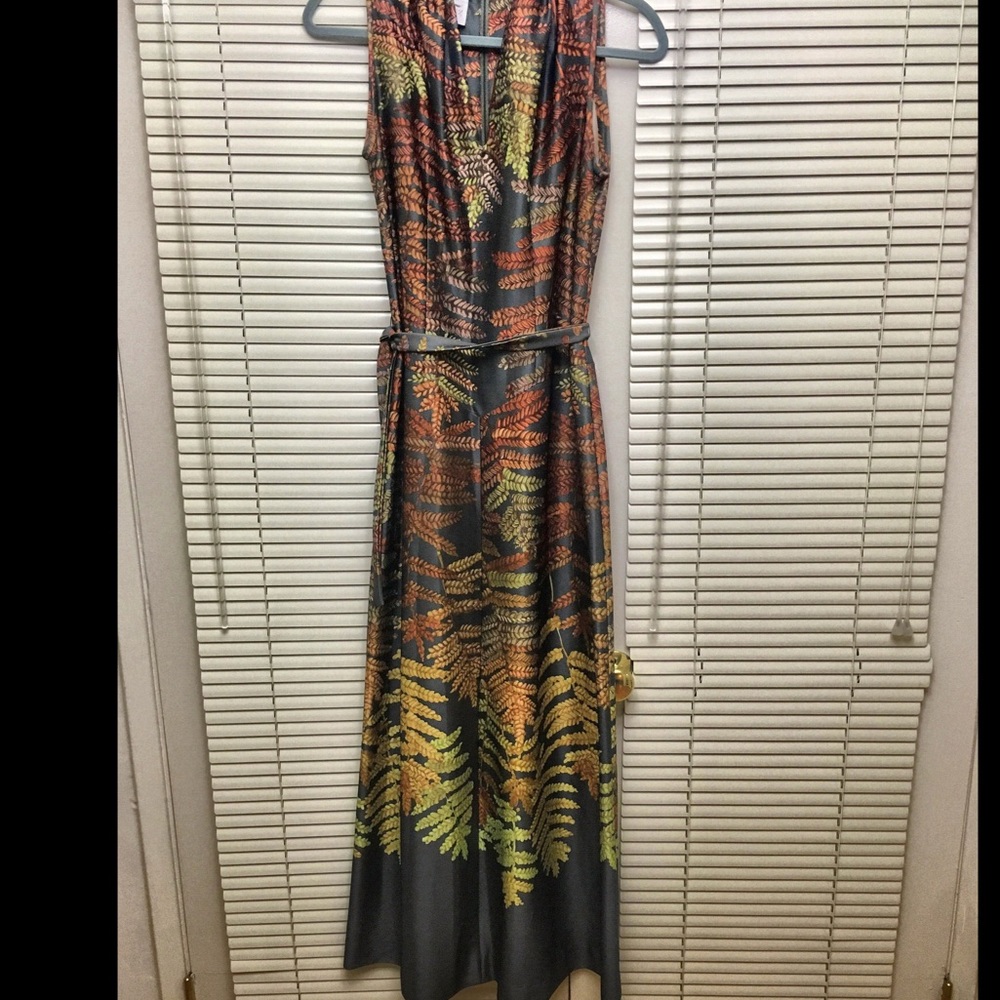 Vintage Leslie Fay maxi dress fall colors🍁🍂🌿