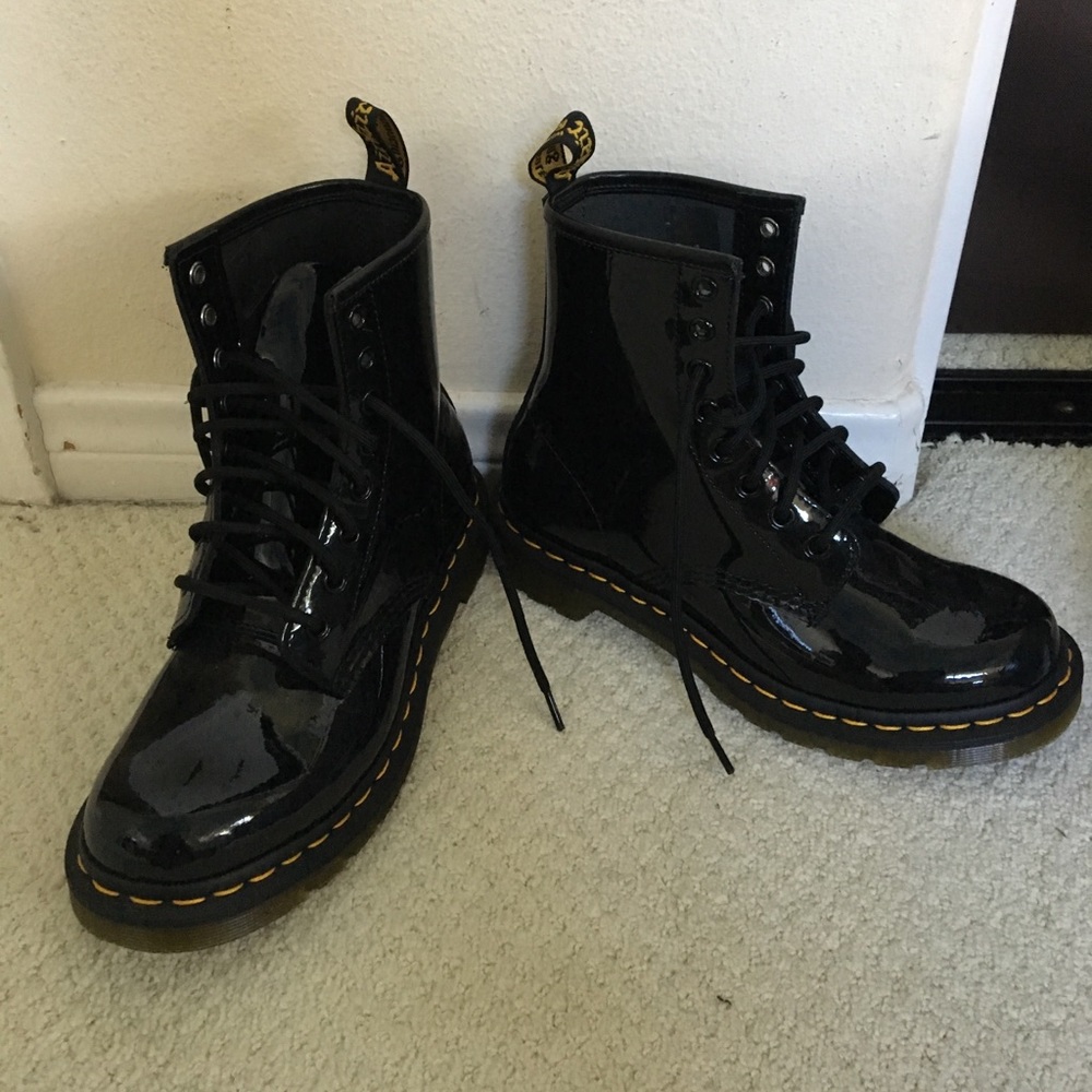 Patent leather doc Martin boots