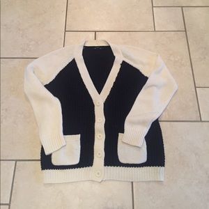 Navy Blue/Cream Knit cardigan