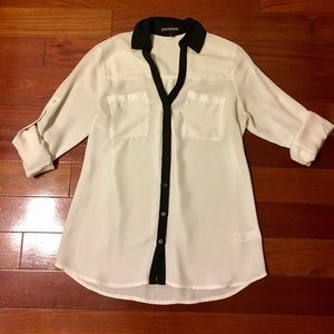 Express Ivory/Black Portofino Size XS Original Fit