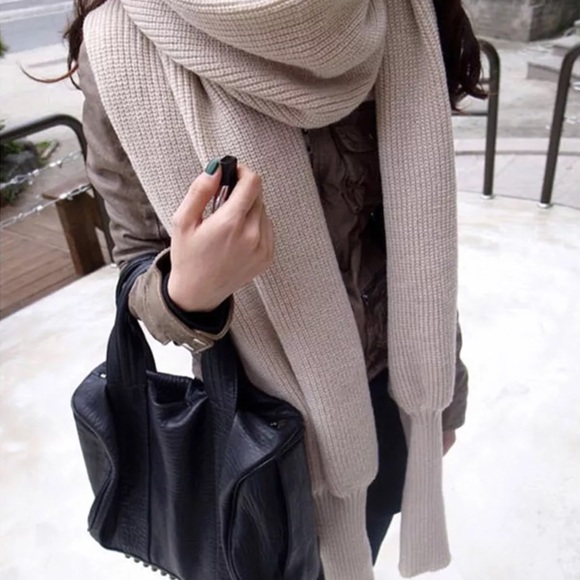 LAST! SYDNEY KNIT SHRUG/SCARF/WRAP—CREAM - Picture 3 of 8