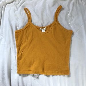 Mustard cropped tank top