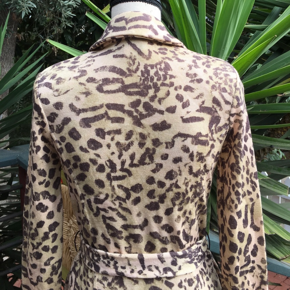 St. John-Marie Gray Animal Print Duster - Picture 4 of 8