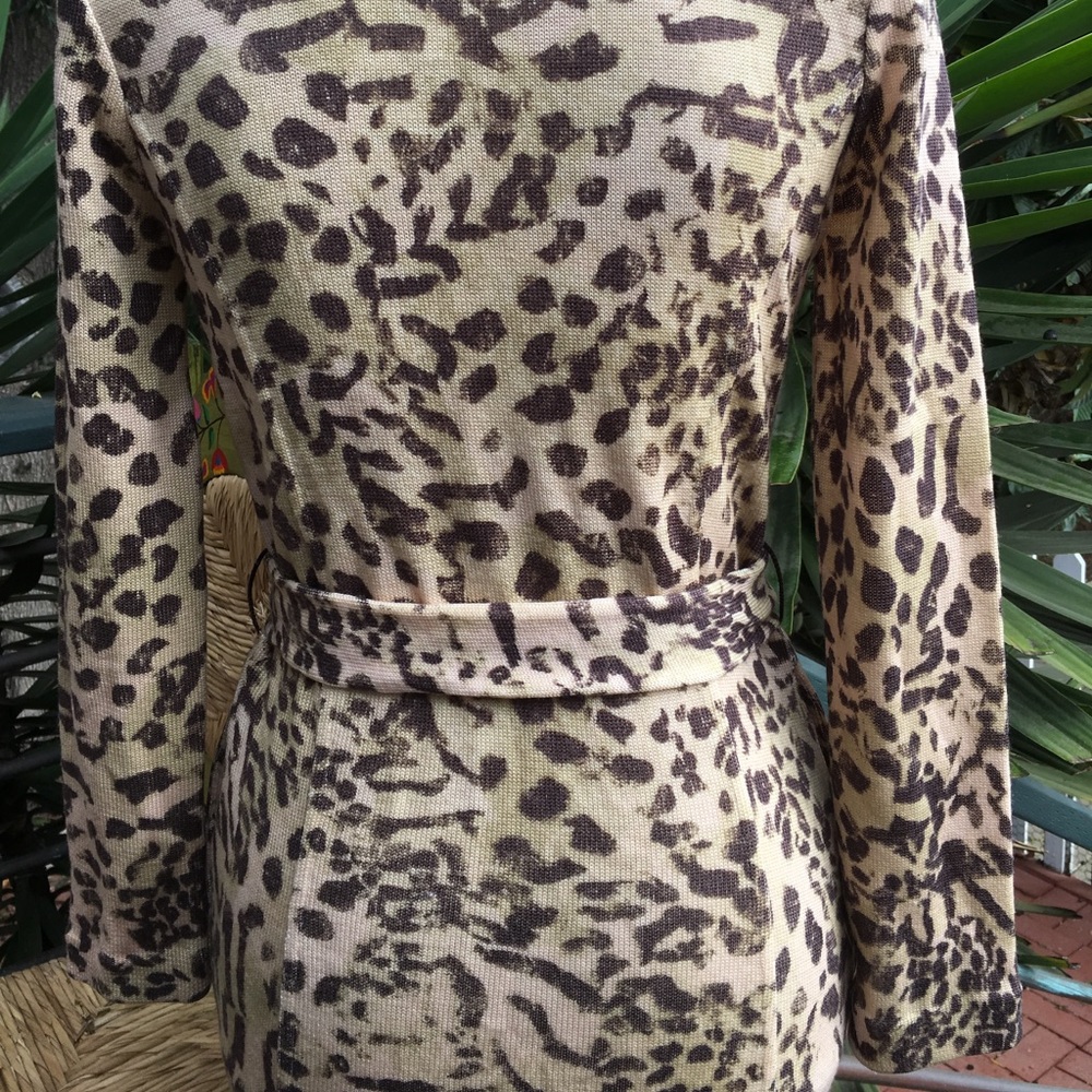 St. John-Marie Gray Animal Print Duster - Picture 5 of 8