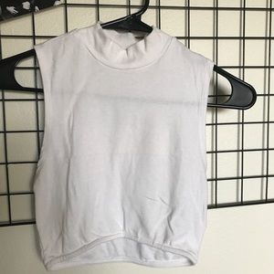 White Mock Neck Crop Top