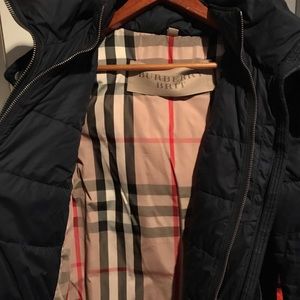 Burberry coat with classic print on inside