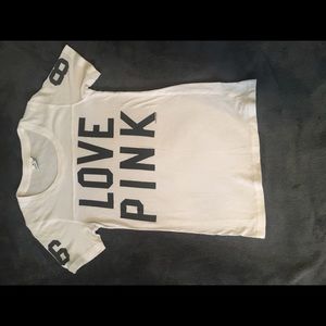 Victoria's Secret Live Pink t shirt. Black/White.