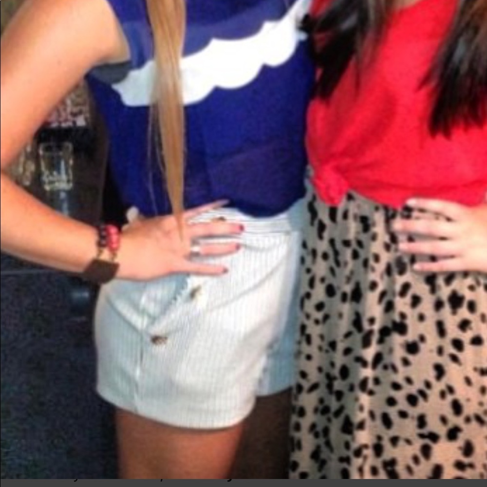 High waisted striped shorts