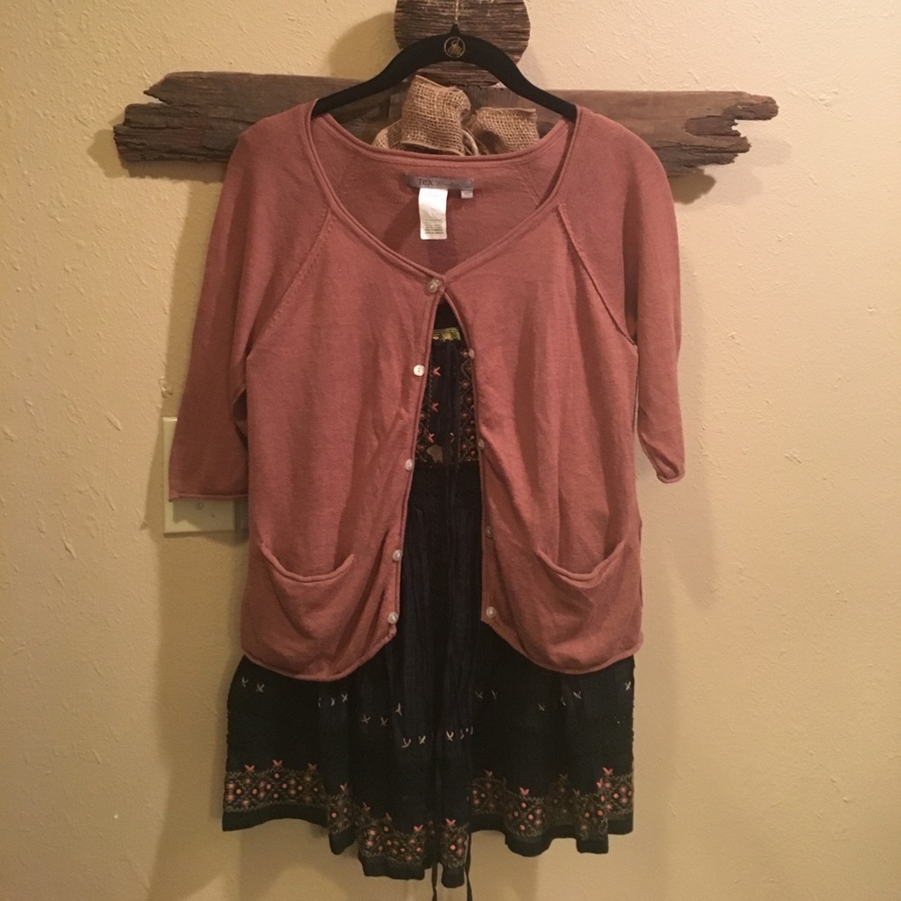 Brownish 3/4 sleeves Cardigan