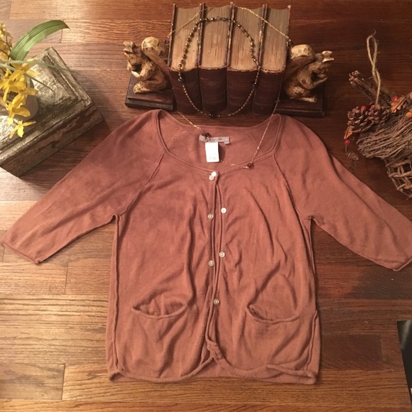 Brownish 3/4 sleeves Cardigan - Picture 4 of 4