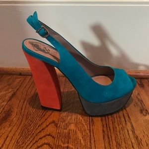 Suede Vince Camuto Tri-color Heels