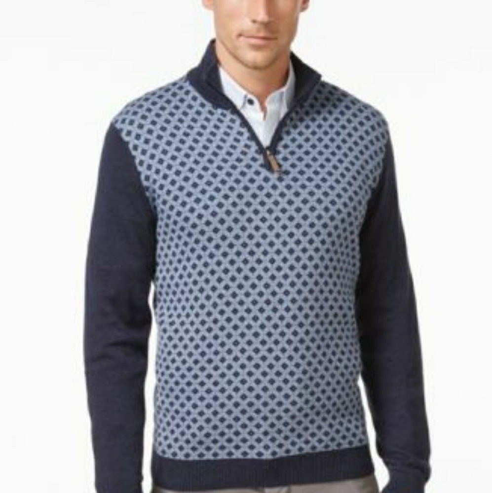 Tasso Elba ZipUp Patterned sweater