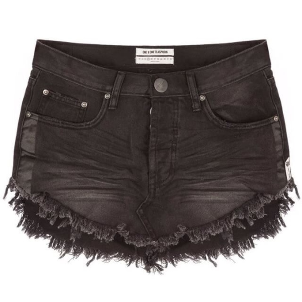 4040 Denim Mini Skirt in Black Anchor - Picture 1 of 3