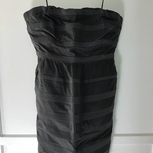 Jcrew Gray Strapless Dress with Stripes