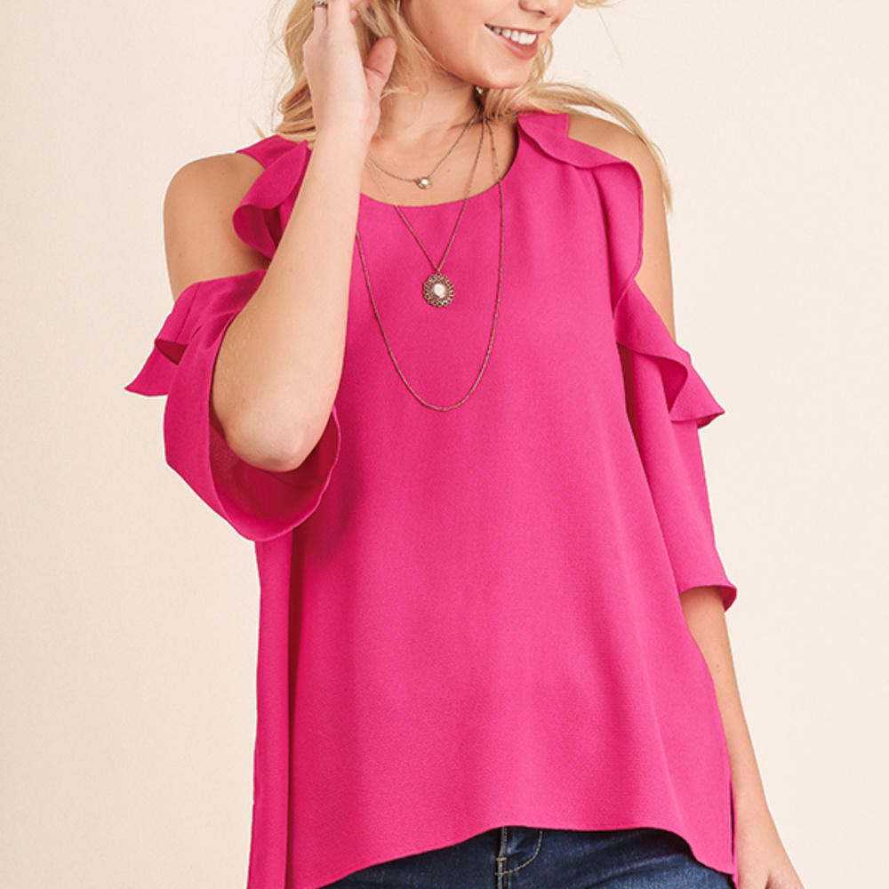 Umgee cold shoulder blouse