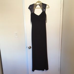 Navy Ralph Lauren Gown with Cap Sleeves!