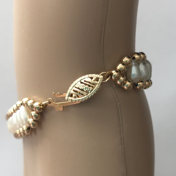 SOLD 14KT Gold & Pearl Bracelet - Picture 2 of 2