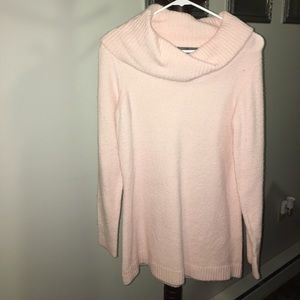 Soft Pink Cowl Neck Sweater