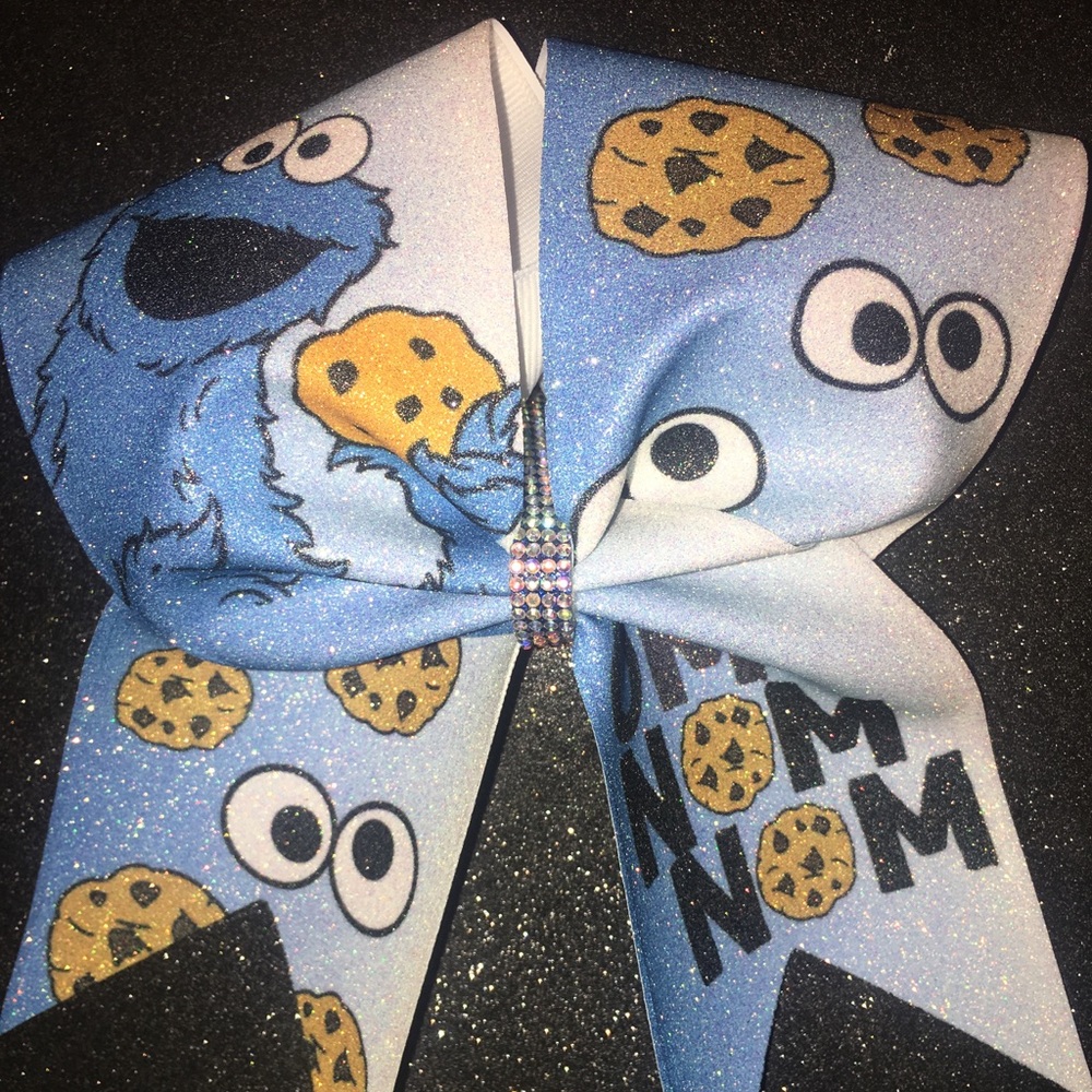 Cookie Monster cheer bow