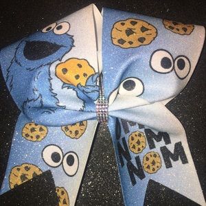 Cookie Monster cheer bow