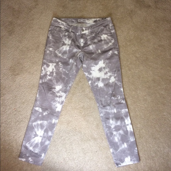 Express Jeans Stella Ankle Grey Tie Dye - Picture 3 of 9
