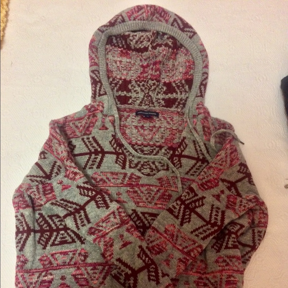 Tribal Printed Hooded Sweater
