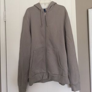 H & M Divided tan/grey/taupe front zip hoodie