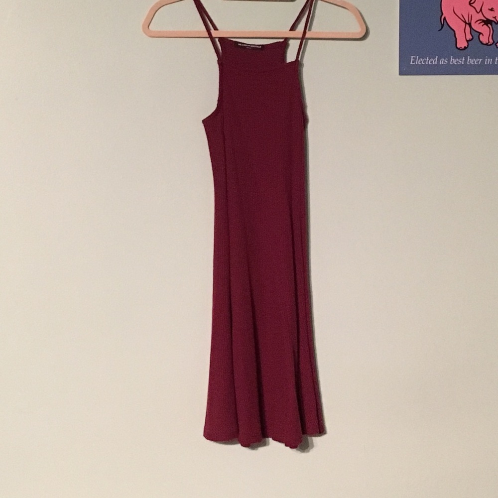 A line maroon dress