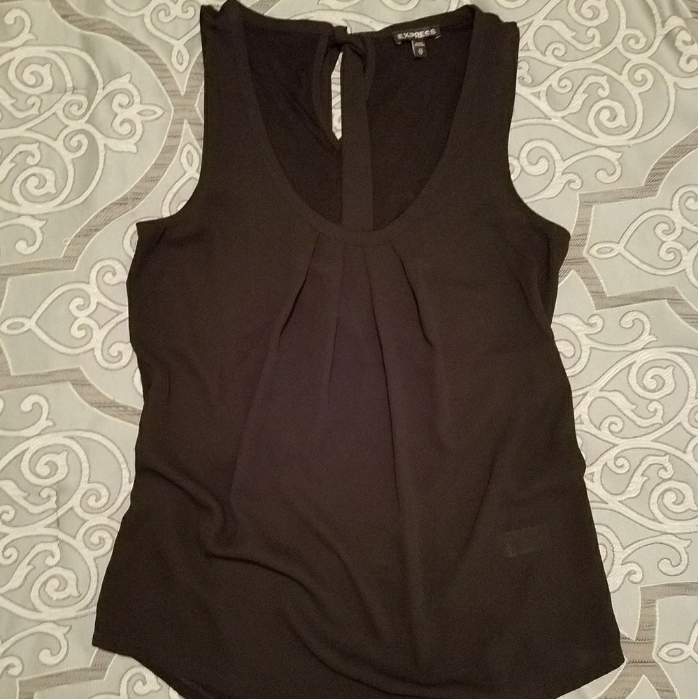 Express black tank top with bow tie detail