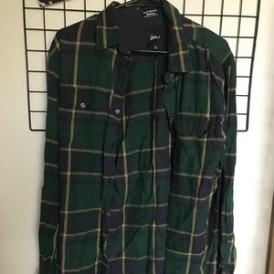 Green Button Up Plaid