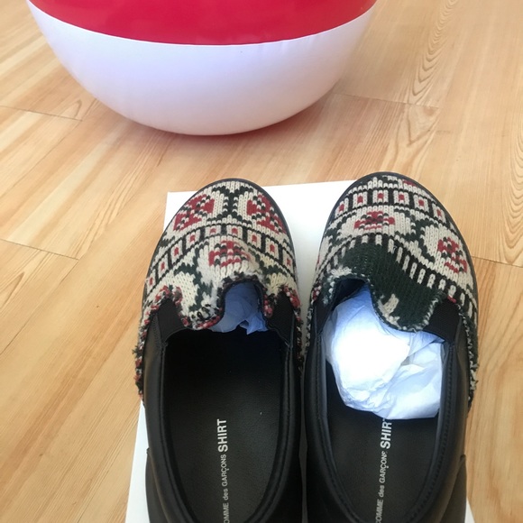 Comme des garcons shirt knit slip-ons