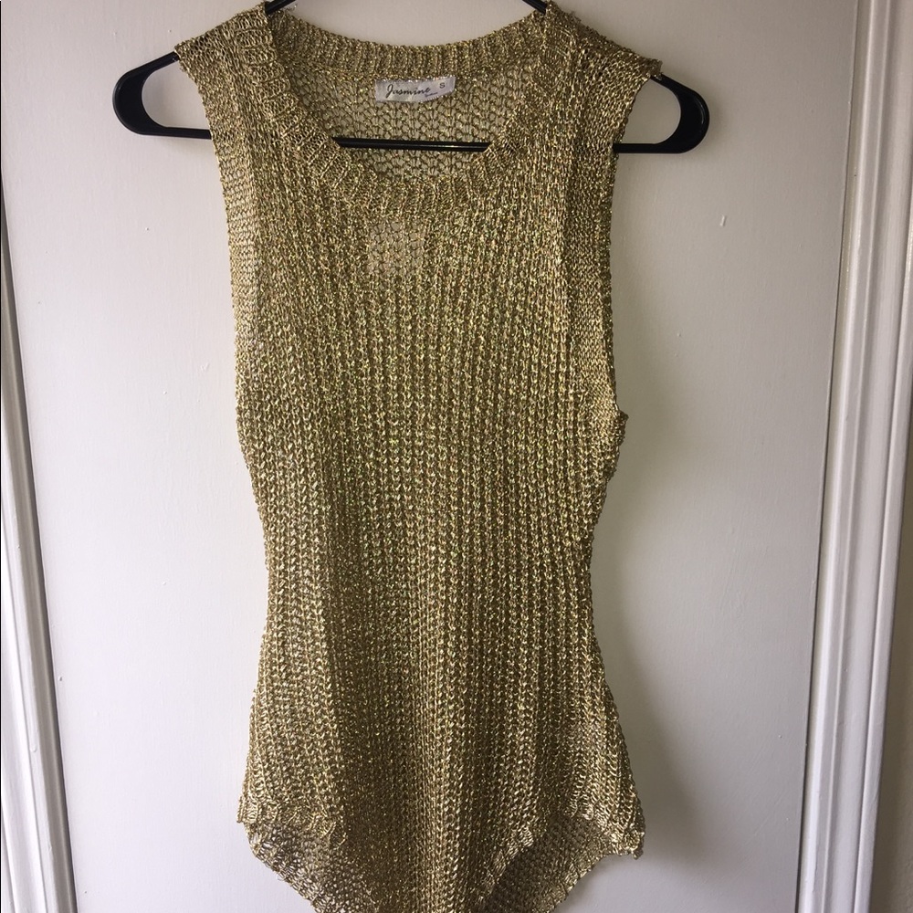Gold mesh bodysuit