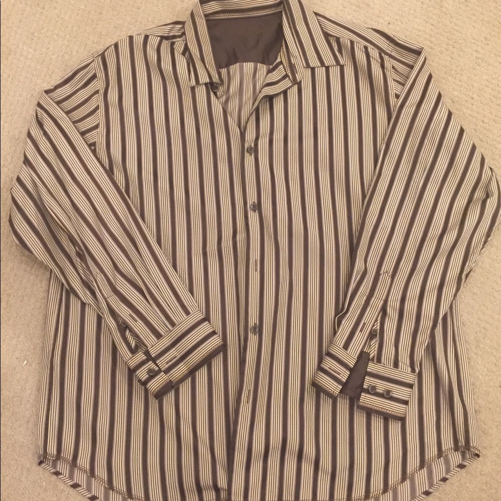 Tommy Bahama Mens Shirt Size Button Down 100% Silk