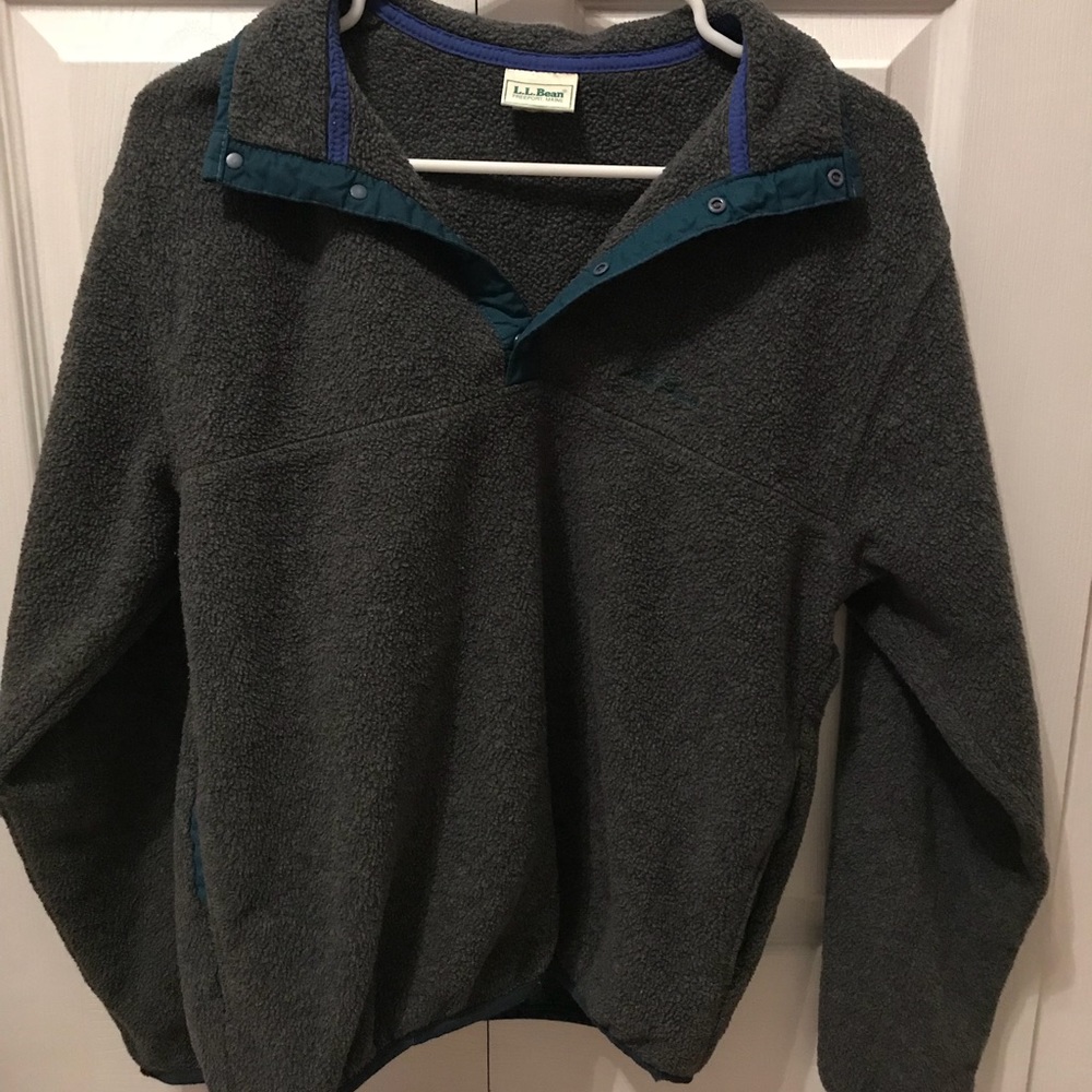 LL Bean Fleece Pullover Snap
