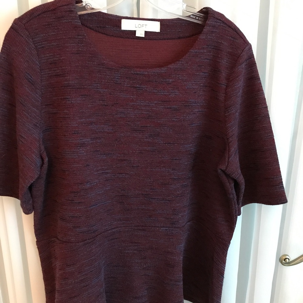 Loft Ponte Knit Skirt set peplum top