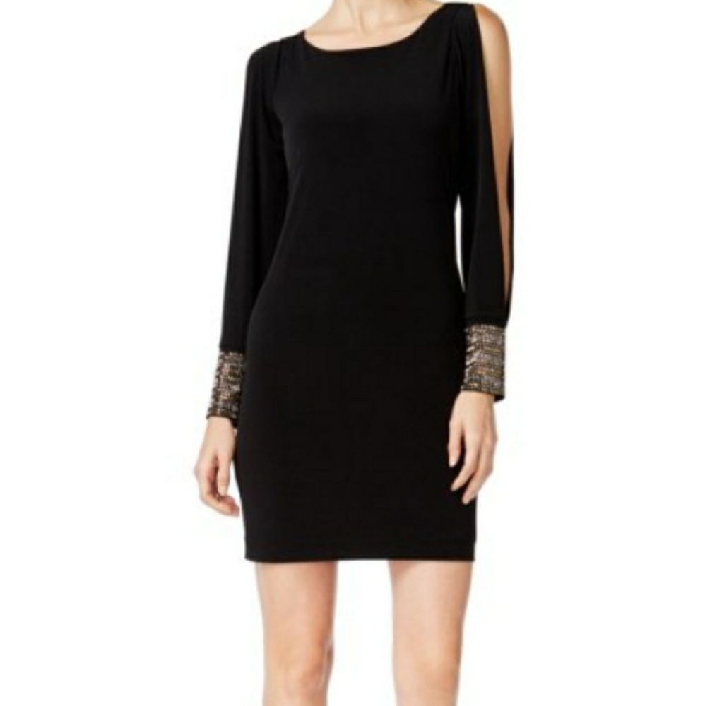 Embellished cuffs dress