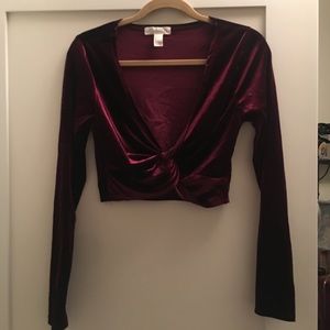 Forever 21 Velvet Crop Top