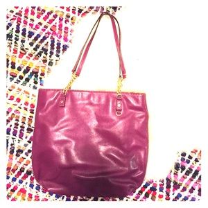 Plum Michael Kora handbag, leather and chain